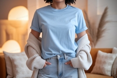 Light blue t shirt mockup clothing Product Image 1