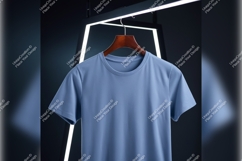Light Blue Tshirt Mockup On Hanger Product Image 1