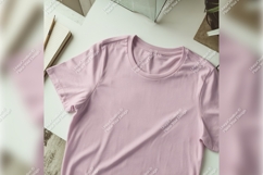 Dark Blue Tshirt Mockup On Textured Background Product Image 1