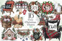 Cozy Christmas Charm Sublimation Clipart Product Image 1