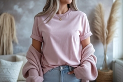 Pink t shirt mockup casual Product Image 1