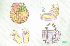 Retro Summer Pool Party SVG PNG Clipart Product Image 1