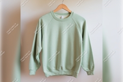 Light Green Sweatshirt Tshirt Mockup On Hanger Product Image 1