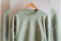 Light Green Tshirt Mockup Hanging On Wooden Hanger Product Image 1