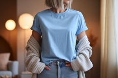 Blue shirt light cardigan clothing Product Image 1
