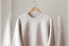 Grey Sweatshirt On Hanger Tshirt Mockup Product Image 1