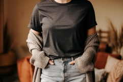 Charcoal shirt denim jeans cardigan image Product Image 1
