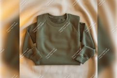Olive Green Tshirt Mockup On Fabric Product Image 1