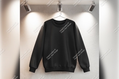 Black Tshirt Mockup On A Hanger Illuminated Product Image 1