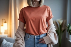 Terracotta tee light wash jeans image Product Image 1