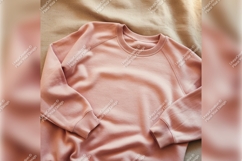 Pink Sweatshirt On Beige Fabric Mockup Product Image 1
