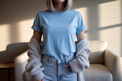 Blue t shirt light blue jeans image Product Image 1