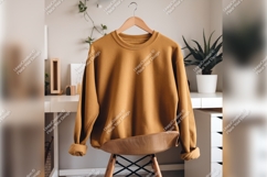 Mustard Tshirt Mockup On Chair In Studio Product Image 1