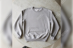 Gray Tshirt Mockup Blank Sweatshirt Top View Product Image 1