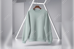 Light Green Sweatshirt Tshirt Mockup On Hanger Product Image 1