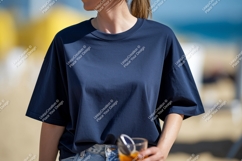 Navy blue t shirt casual wear image Product Image 1
