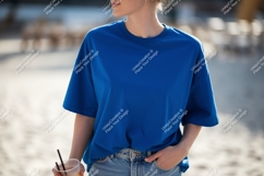Blue shirt casual outfit woman Product Image 1