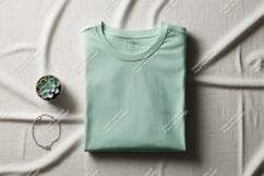 Folded Mint Green T Shirt Mockup image Product Image 1