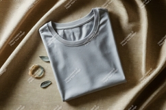 Gray t shirt on textured fabric image Product Image 1