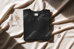 Black t shirt jewelry dried flower tshirt Product Image 1