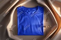 Royal blue t shirt draped fabric image Product Image 1