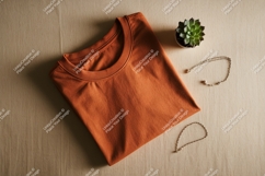 Orange shirt plant jewelry mockup image Product Image 1