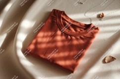 Terracotta shirt draped fabric textile Product Image 1