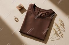Brown t shirt jewelry box dried grass image Product Image 1