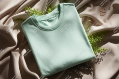 Mint green t shirt draped fabric image Product Image 1