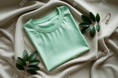 Mint green t shirt and jewelry mockup Product Image 1