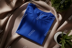 Blue shirt draped fabric plant image Product Image 1