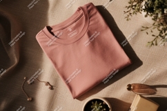Rose pink t shirt mockup with jewelry image Product Image 1