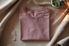Rose pink t shirt jewelry plant mockup Product Image 1