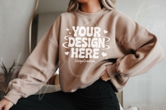 Warm Brown Oversized Sweatshirt Mockup Product Image 1