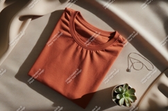Terracotta shirt necklace succulent plant Product Image 1