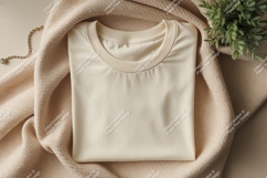 Cream t shirt draped fabric image Product Image 1