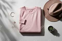 Pink long sleeve shirt with accessories mockup Product Image 1