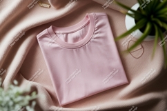 Pink t shirt draped fabric image Product Image 1