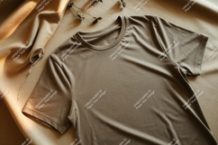 Taupe t shirt draped fabric dried sprigs image Product Image 1
