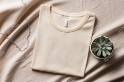 Cream t shirt necklace succulent image Product Image 1