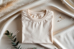 Cream t shirt draped fabric jewelry mockup Product Image 1