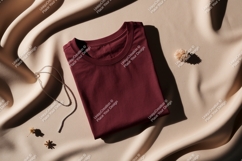Maroon shirt necklace dried flowers folded jewelry Product Image 1