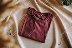 Maroon t shirt jewelry plant mockup t-shirt clothing Product Image 1
