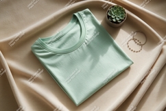 Mint green t shirt jewelry succulent mockup Product Image 1