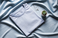 Light blue t shirt and succulent fabric clothing Product Image 1