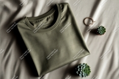 Olive green t shirt mockup with succulents image Product Image 1