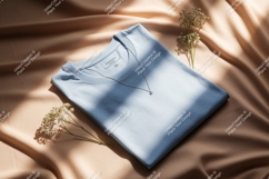 Light blue t shirt with delicate necklace jewelry Product Image 1
