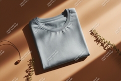 Light blue t shirt with necklace and plant clothing Product Image 1