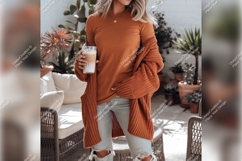 Woman Holding Iced Coffee In Outdoor Setting Product Image 1