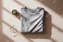 Folded grey t shirt succulent necklace image Product Image 1